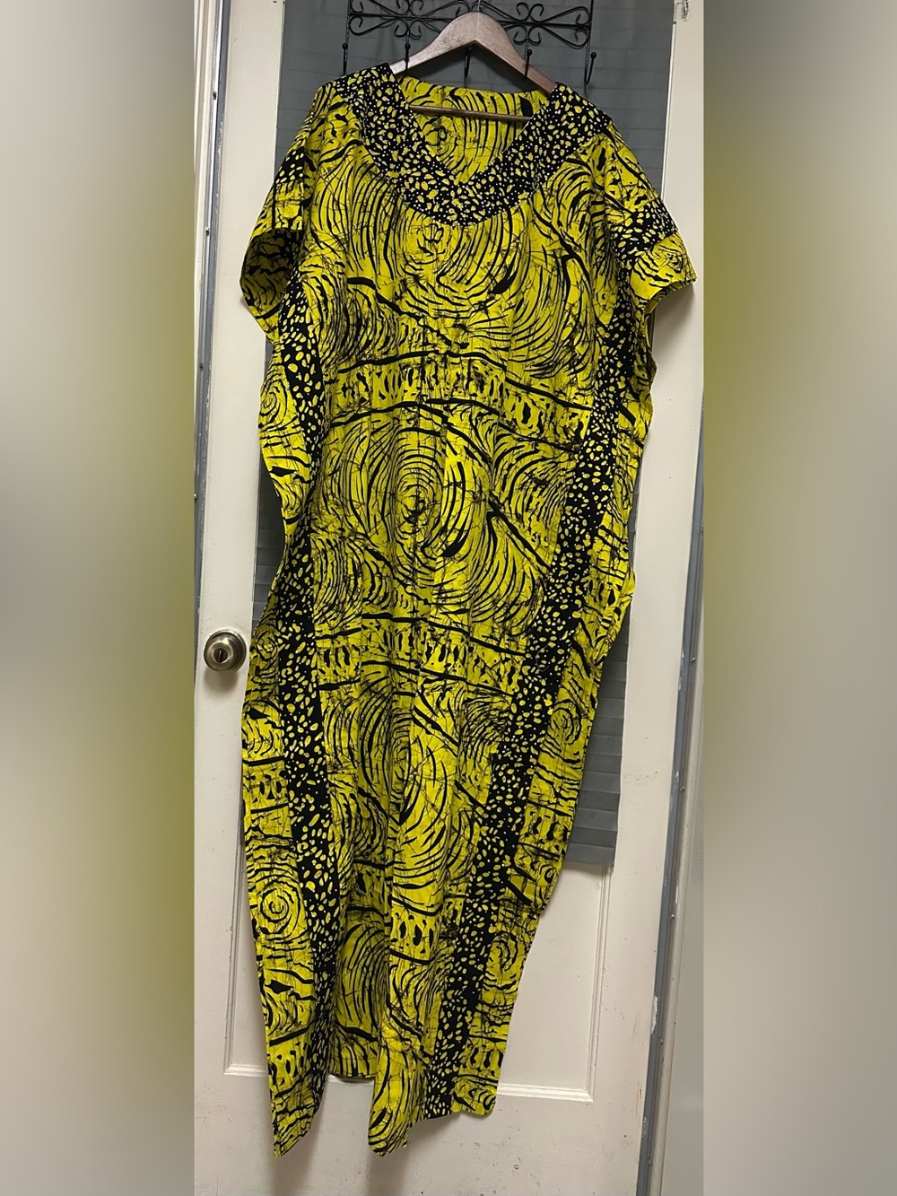 Luxury Embellished 2-Piece African Adire Batik Kaftan Boubou Set One-Size